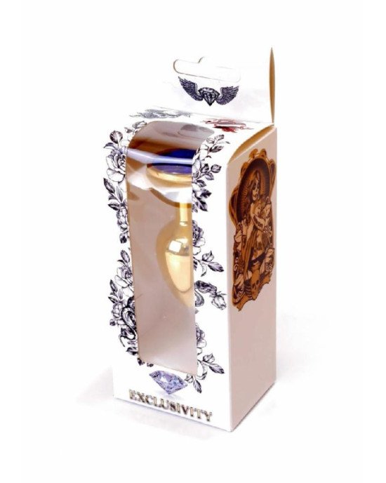 Анальна пробка - Jewellery Gold Plug Dark Blue Анальна пробка - Jewellery Gold Plug Dark Blue
