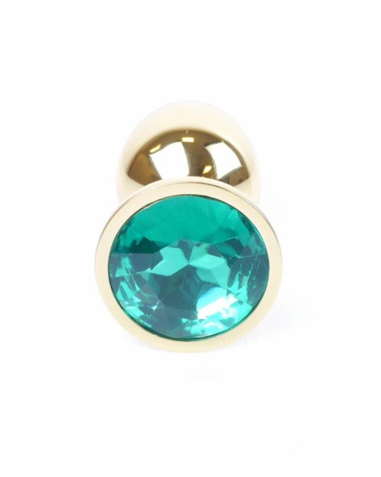 Анальна пробка - Jewellery Gold Plug Green Анальна пробка - Jewellery Gold Plug Green