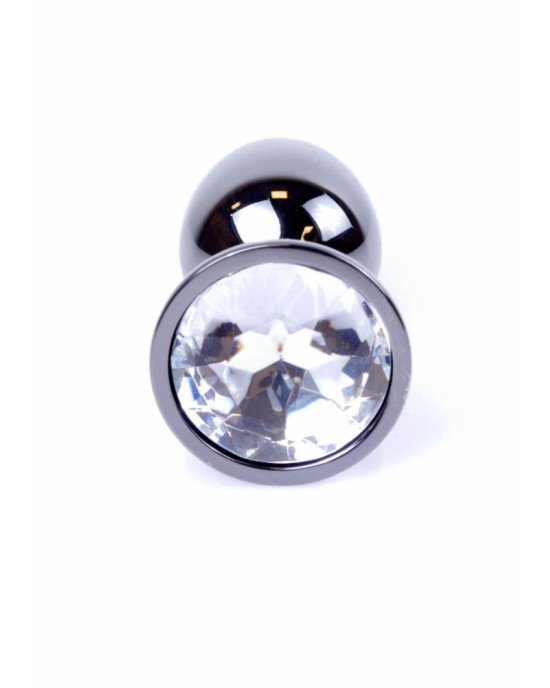 Анальна пробка - Jewellery Dark Silver Plug Clear Анальна пробка - Jewellery Dark Silver Plug Clear