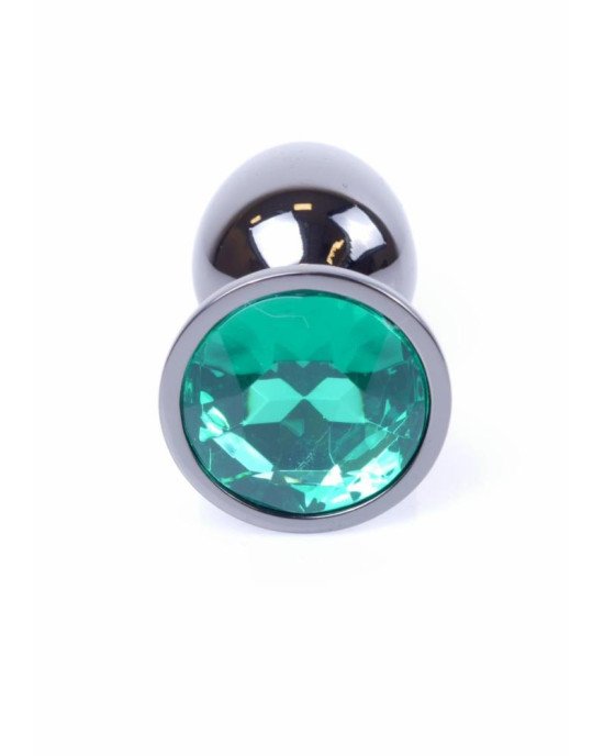Анальна пробка - Jewellery Dark Silver Plug Green