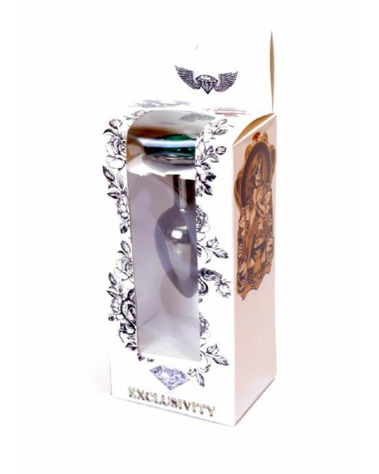 Анальна пробка - Jewellery Dark Silver Plug Green