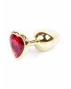 Анальна пробка - Jewellery Gold Heart Plug Red Анальна пробка - Jewellery Gold Heart Plug Red