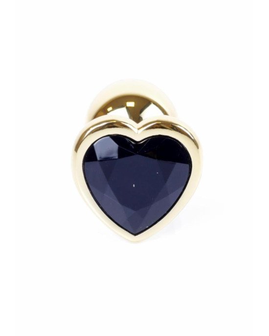 Анальна пробка - Jewellery Gold Heart Plug Black Анальна пробка - Jewellery Gold Heart Plug Black