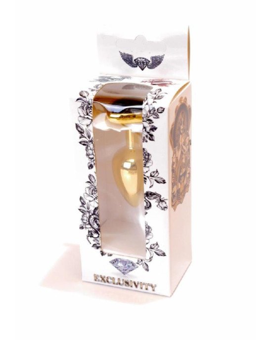 Анальна пробка - Jewellery Gold Heart Plug Black Анальна пробка - Jewellery Gold Heart Plug Black