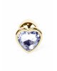 Анальна пробка - Jewellery Gold Heart Plug Clear
