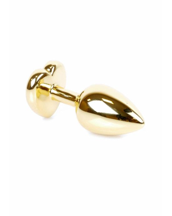 Анальна пробка - Jewellery Gold Heart Plug Clear