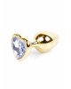 Анальна пробка - Jewellery Gold Heart Plug Clear