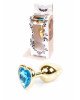 Анальна пробка - Jewellery Gold Heart Plug Light Blue Анальна пробка - Jewellery Gold Heart Plug Light Blue