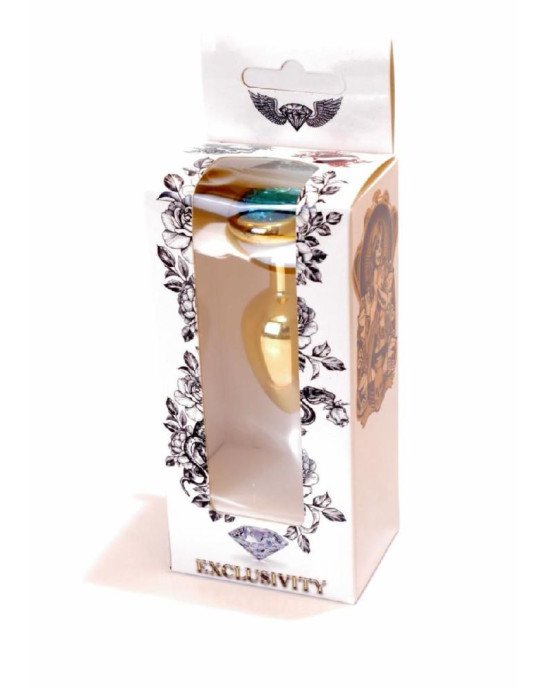 Анальна пробка - Jewellery Gold Heart Plug Light Blue Анальна пробка - Jewellery Gold Heart Plug Light Blue