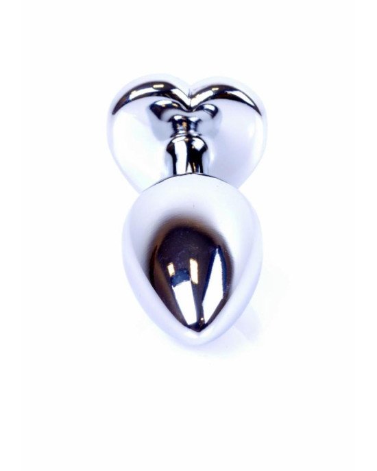Анальна пробка - Jewellery Silver Heart Plug Black Анальна пробка - Jewellery Silver Heart Plug Black