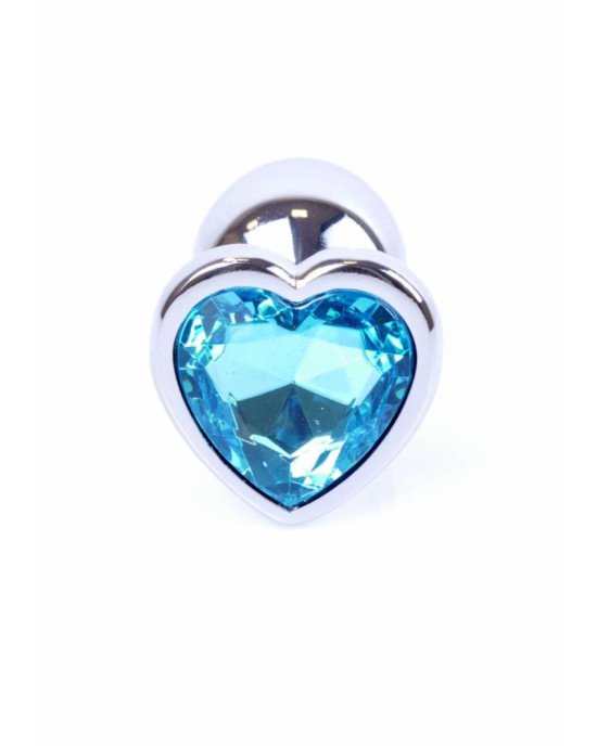 Анальна пробка - Jewellery Silver Heart Plug Light Blue Анальна пробка - Jewellery Silver Heart Plug Light Blue
