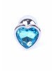 Анальна пробка - Jewellery Silver Heart Plug Light Blue Анальна пробка - Jewellery Silver Heart Plug Light Blue