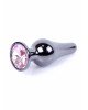Анальна пробка - Jewellery Dark Silver Long Plug Pink