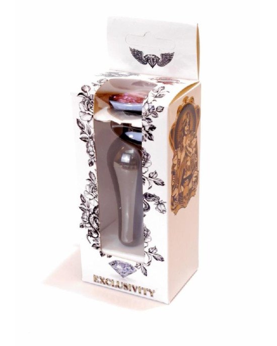 Анальна пробка - Jewellery Dark Silver Long Plug Pink