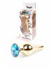 Анальна пробка - Jewellery Gold Butt Plug Light Blue Анальна пробка - Jewellery Gold Butt Plug Light Blue