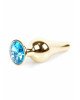 Анальна пробка - Jewellery Gold Butt Plug Light Blue Анальна пробка - Jewellery Gold Butt Plug Light Blue