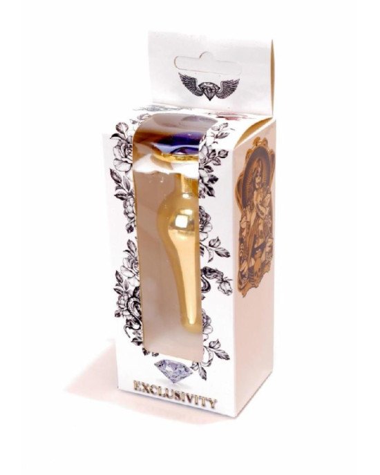 Анальна пробка - Jewellery Gold Long Plug Dark Blue Анальна пробка - Jewellery Gold Long Plug Dark Blue