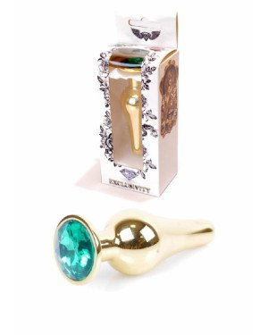 Анальна пробка - Jewellery Gold Butt Plug Green