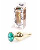 Анальна пробка - Jewellery Gold Butt Plug Green