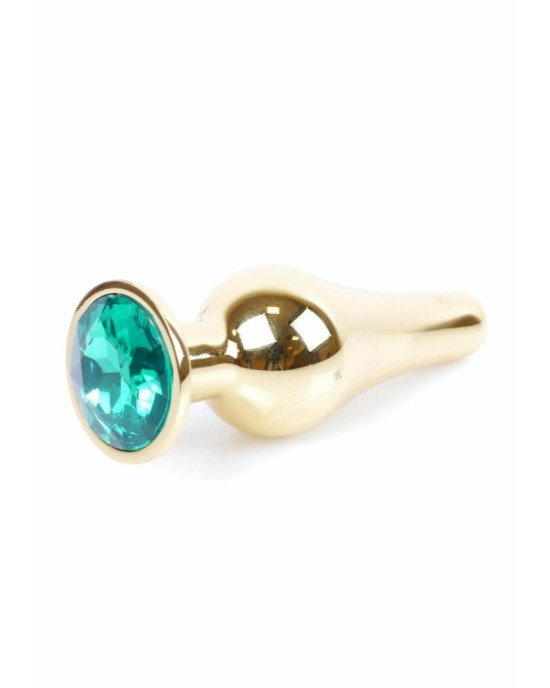 Анальна пробка - Jewellery Gold Butt Plug Green