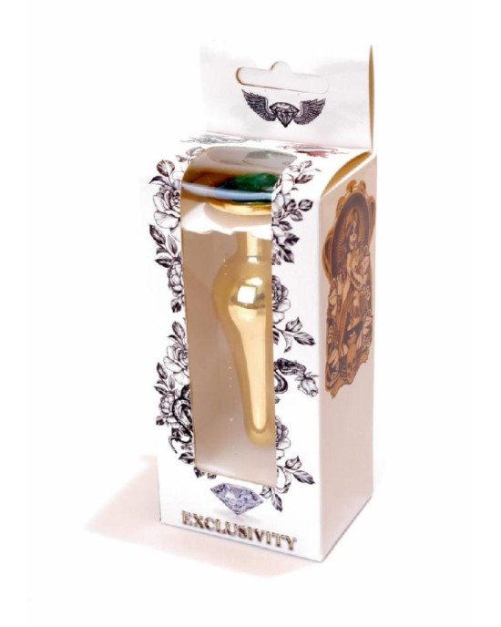 Анальна пробка - Jewellery Gold Butt Plug Green