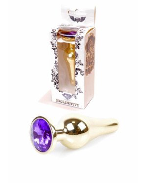 Анальна пробка - Jewellery Gold Butt Plug Purple