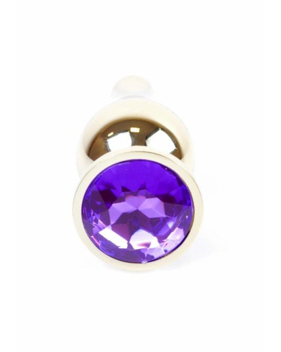 Анальна пробка - Jewellery Gold Butt Plug Purple Анальна пробка - Jewellery Gold Butt Plug Purple