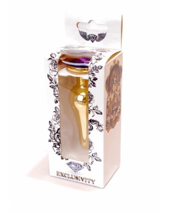 Анальна пробка - Jewellery Gold Butt Plug Purple Анальна пробка - Jewellery Gold Butt Plug Purple