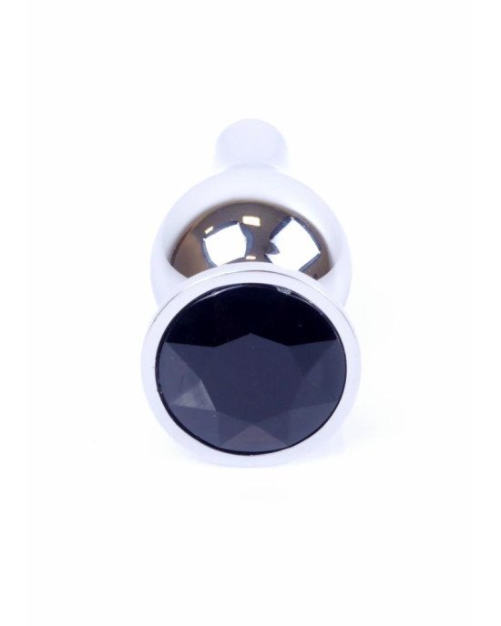 Анальна пробка - Jewellery Silver Long Plug Black