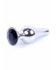 Анальна пробка - Jewellery Silver Long Plug Black