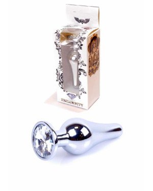 Анальна пробка - Jewellery Silver Butt Plug Clear