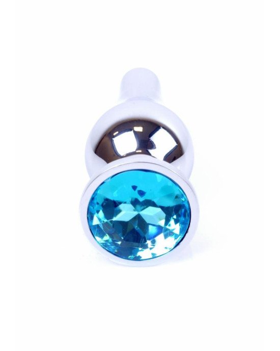 Анальна пробка - Jewellery Silver Long Plug Light Blue Анальна пробка - Jewellery Silver Long Plug Light Blue