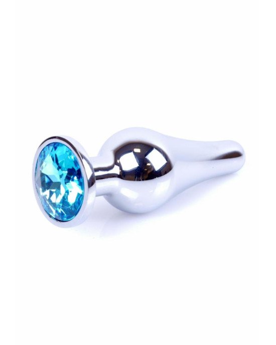 Анальна пробка - Jewellery Silver Long Plug Light Blue Анальна пробка - Jewellery Silver Long Plug Light Blue