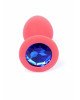 Анальна пробка - Jewellery Red Silicon Plug Small Blue Анальна пробка - Jewellery Red Silicon Plug Small Blue