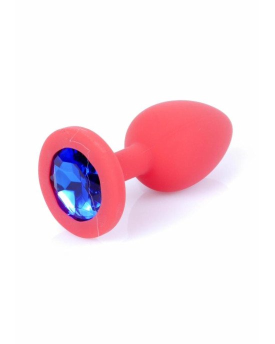 Анальна пробка - Jewellery Red Silicon Plug Small Blue Анальна пробка - Jewellery Red Silicon Plug Small Blue