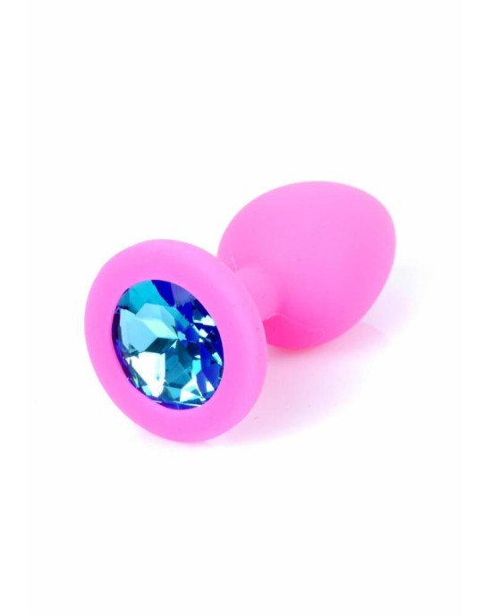 Анальна пробка - Jewellery Pink Silicon Plug Small Light Blue