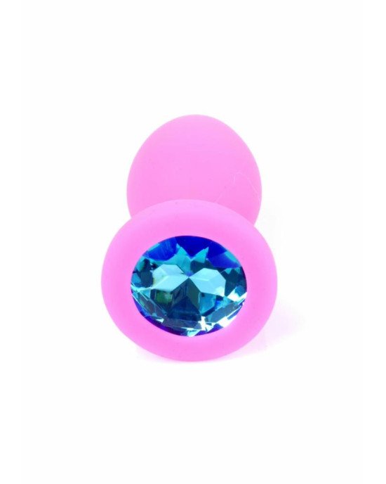Анальна пробка - Jewellery Pink Silicon Plug Small Light Blue