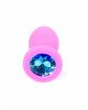 Анальна пробка - Jewellery Pink Silicon Plug Small Light Blue