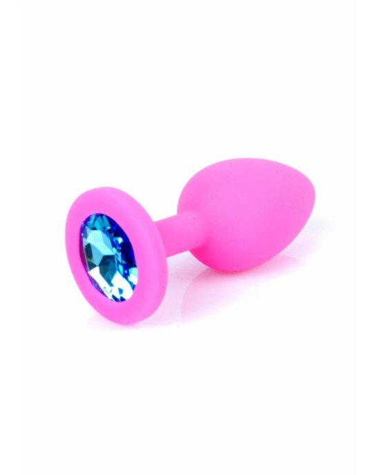 Анальна пробка - Jewellery Pink Silicon Plug Small Light Blue