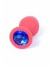 Анальна пробка - Red Silicon Plug Medium Blue Diamond Анальна пробка - Red Silicon Plug Medium Blue Diamond