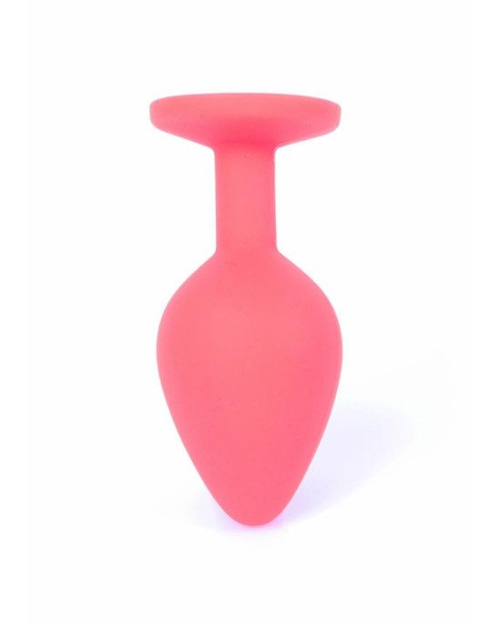 Анальна пробка - Red Silicon Plug Medium Blue Diamond Анальна пробка - Red Silicon Plug Medium Blue Diamond