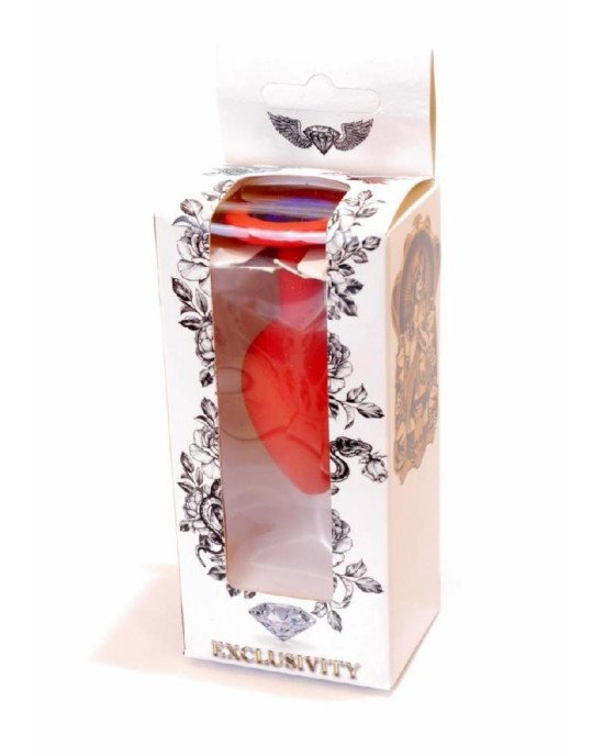 Анальна пробка - Red Silicon Plug Medium Blue Diamond Анальна пробка - Red Silicon Plug Medium Blue Diamond