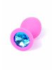 Анальна пробка - Pink Silicon Plug Medium Light Blue Diamond Анальна пробка - Pink Silicon Plug Medium Light Blue Diamond