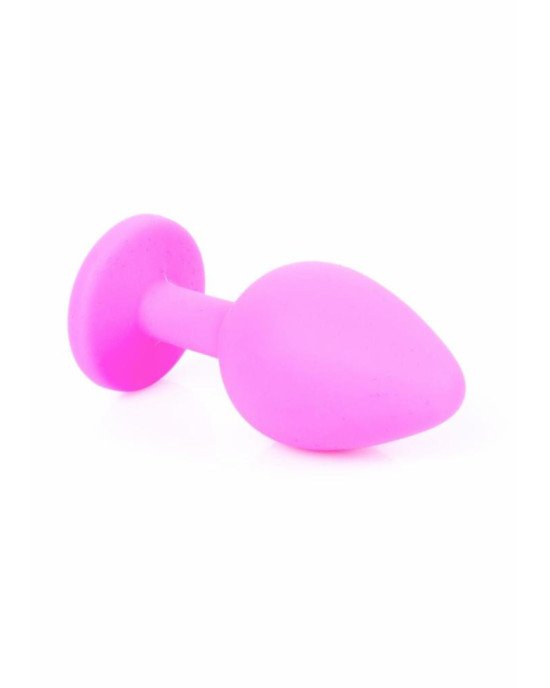 Анальна пробка - Pink Silicon Plug Medium Light Blue Diamond Анальна пробка - Pink Silicon Plug Medium Light Blue Diamond
