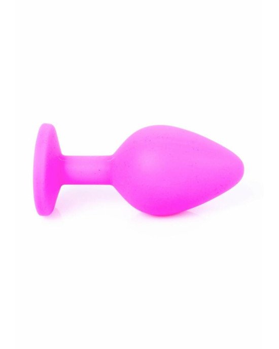 Анальна пробка - Pink Silicon Plug Medium Light Blue Diamond Анальна пробка - Pink Silicon Plug Medium Light Blue Diamond