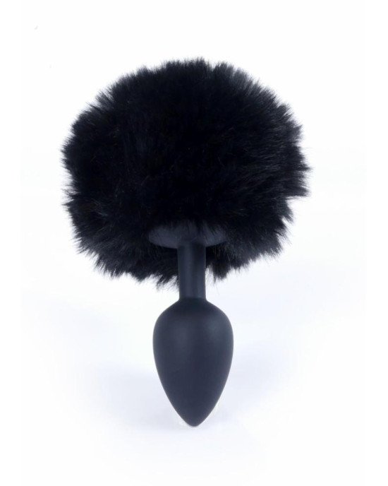 Анальна пробка - Jewellery Silicon Plug  Bunny Tail Black