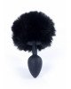 Анальна пробка - Jewellery Silicon Plug  Bunny Tail Black