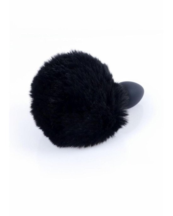 Анальна пробка - Jewellery Silicon Plug  Bunny Tail Black