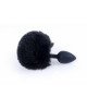 Анальна пробка - Jewellery Silicon Plug  Bunny Tail Black