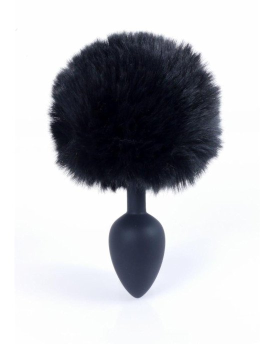 Анальна пробка - Jewellery Silicon Plug  Bunny Tail Black